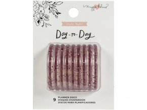 KUNSTSTOFFSCHEIBEN/ TAGEBUCHRINGE – Day to Day/ 3,8 cm/ Rosa Glitzer
