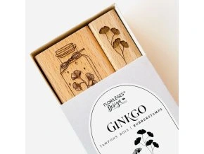 sada drevenych razitek ginkgo