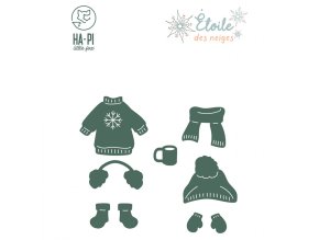 vyrezavaci sablona zimni obleceni