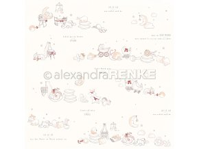 scrapbookovy papir alexandra renke tramland ruzova