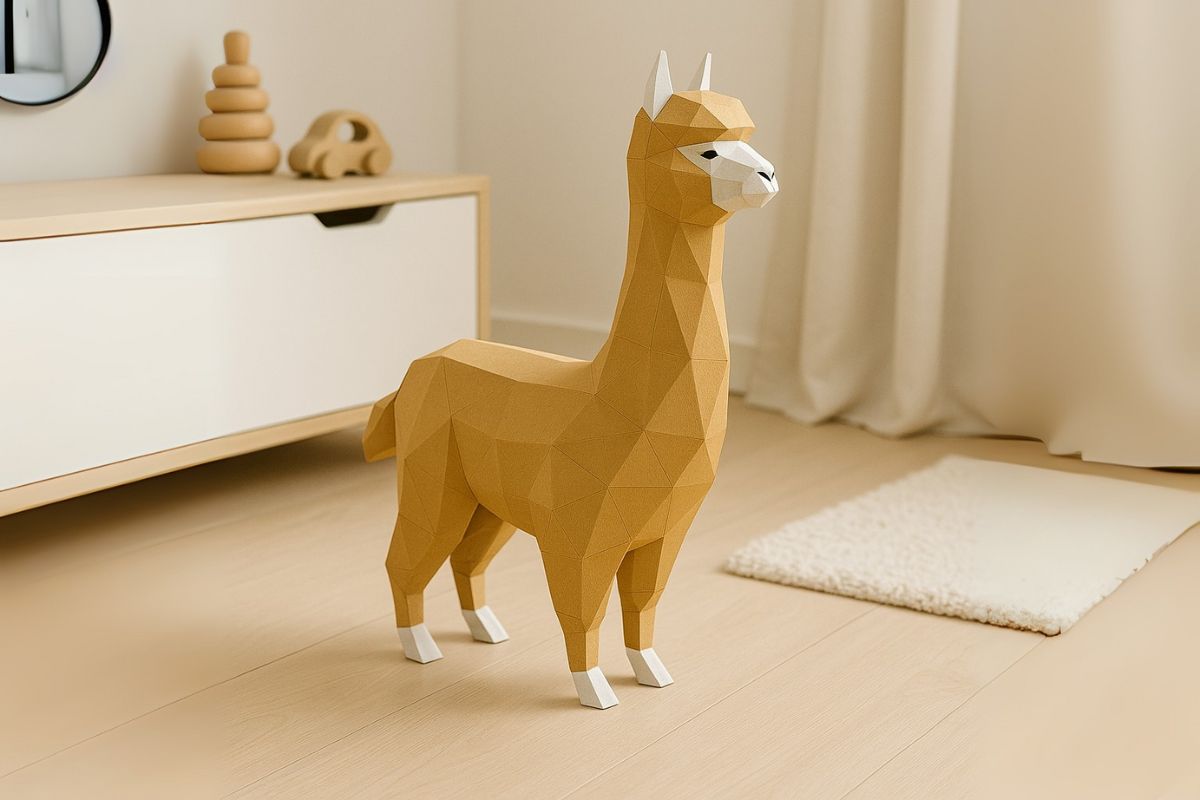 3D puzzle z papíru alpaka