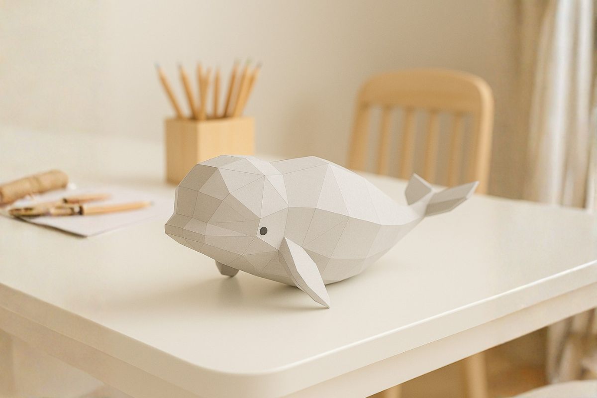 3D puzzle z papíru beluha