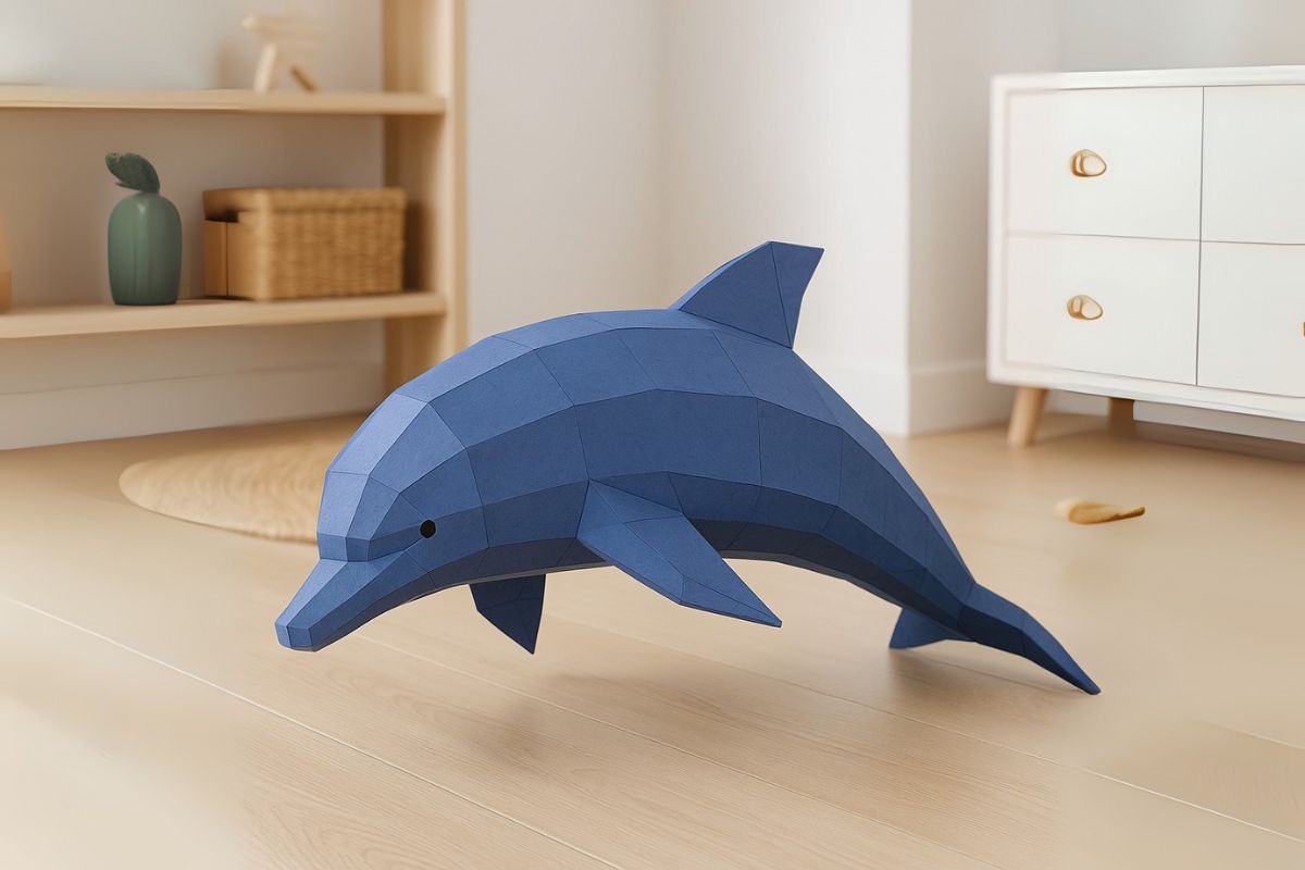 3D puzzle z papíru delfín