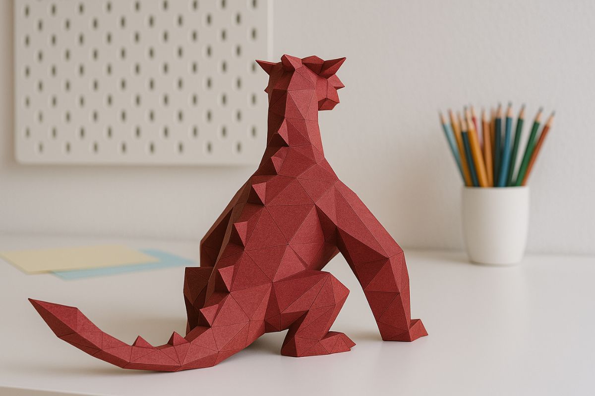 3D puzzle z papíru drak