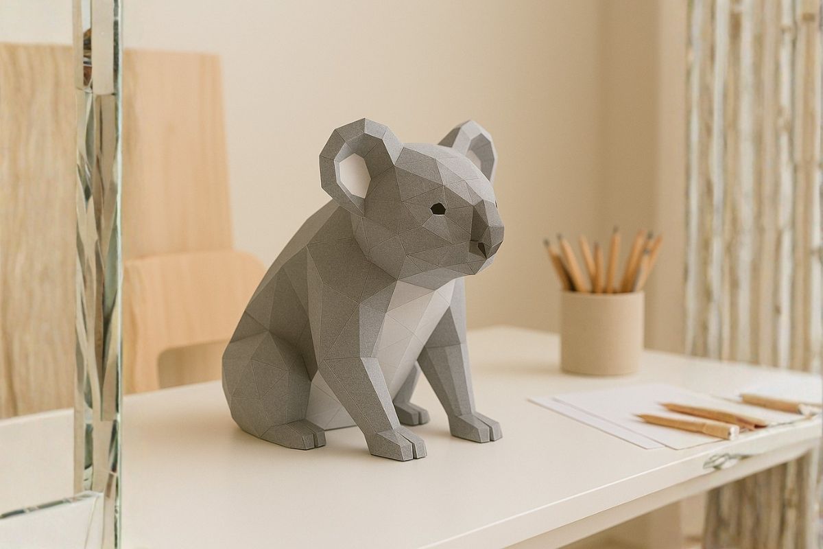 3D puzzle z papíru koala