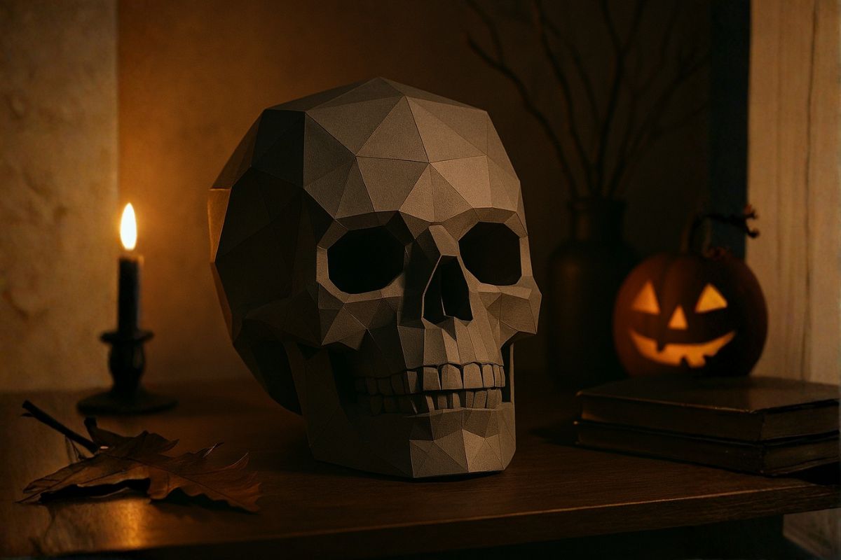 3D puzzle z papíru lebka