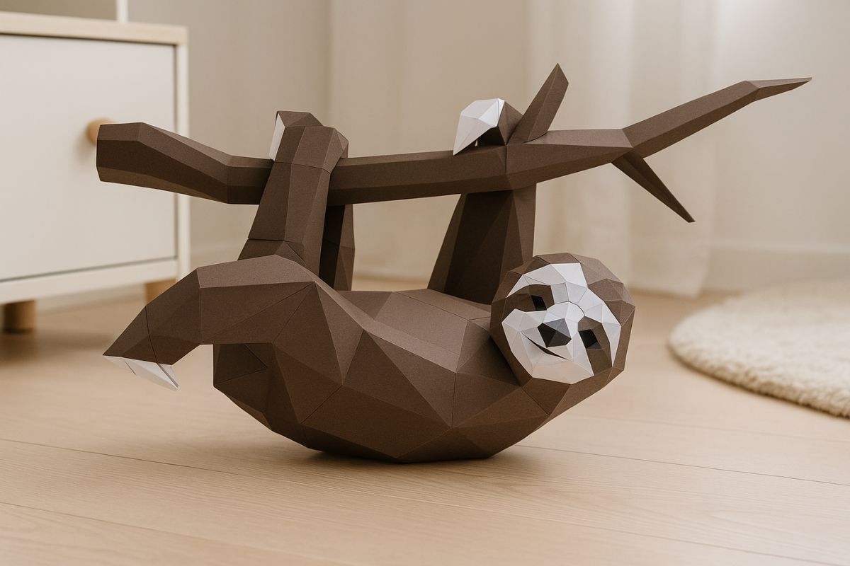 Papírový model lenochod ke skládání