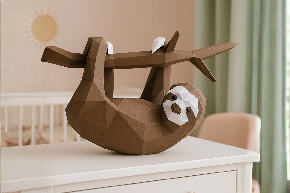 3D puzzle z papíru lenochod