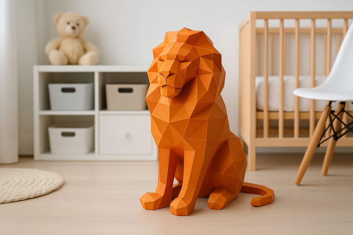 3D puzzle z papíru lev