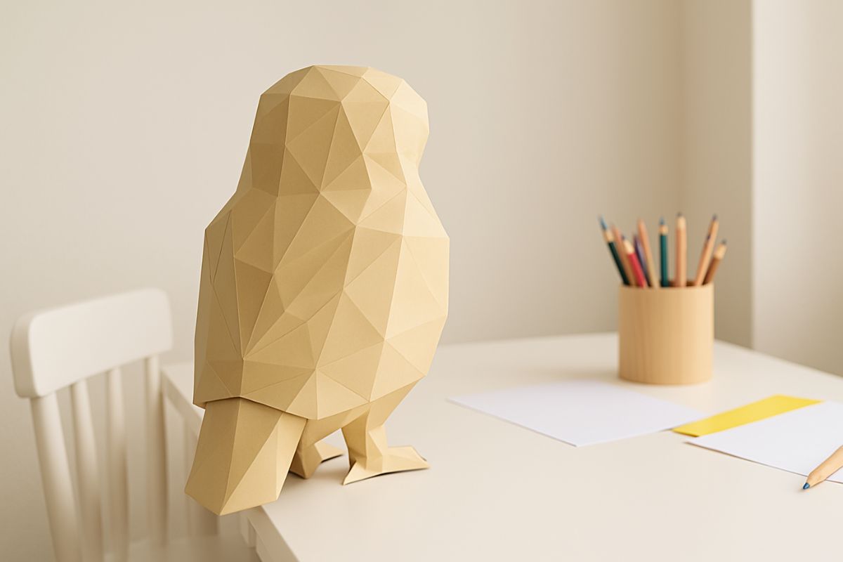 3D puzzle z papíru sova