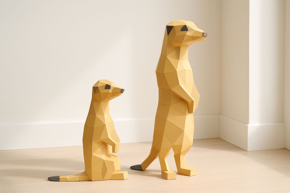 3D puzzle z papíru surikaty
