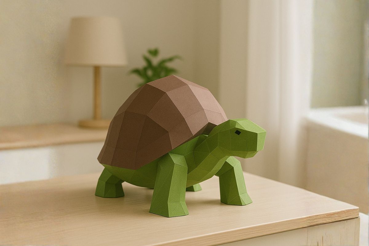 3D puzzle z papíru želva
