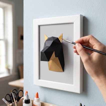 Rámeček Mini – bílý při tvoření papírového modelu