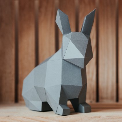 Papírová skládačka Zajíček – šedý PaperTime