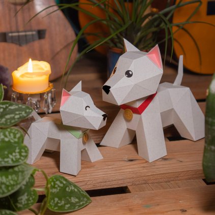 Papírový model psa Westíka PaperTime