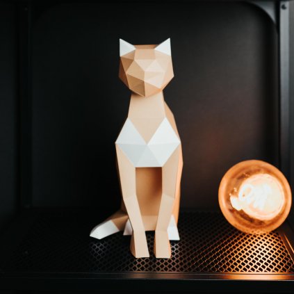 Papírová skládačka Kočka – hnědá PaperTime