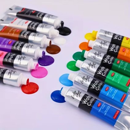 Sada akrylových barev a štětců