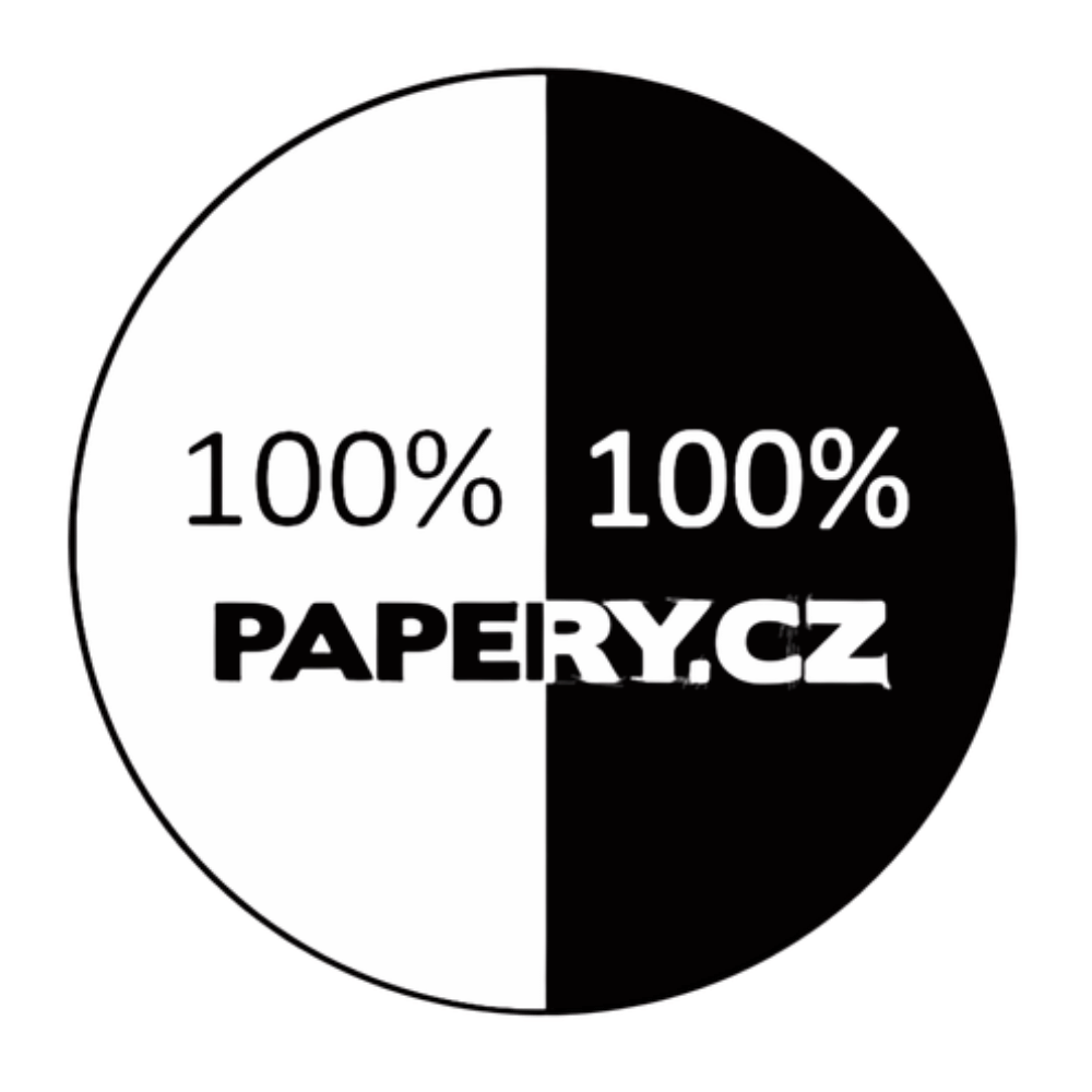 Černobílý referenční terčík PAPERY.CZ se 100% bílou a černou plochou