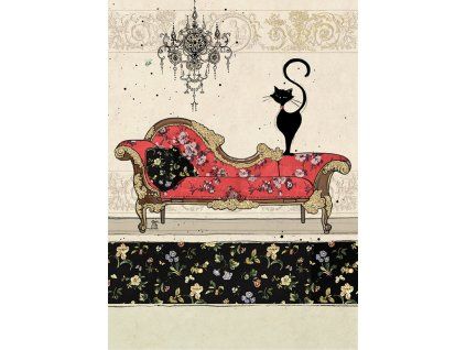 H023 Red Chaise Cat