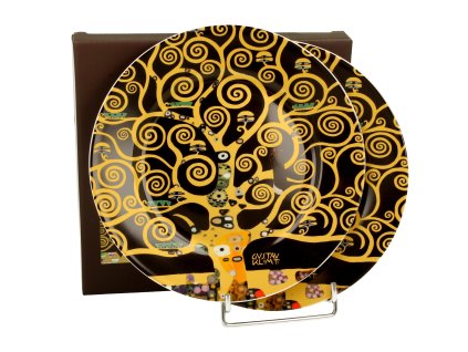 komplet 2 talerze deserowe tree of life brown inspired by klimt 1