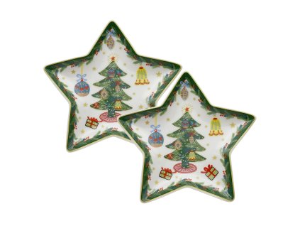 komplet 2 talerzyki gwiazdka around christmas tree 2