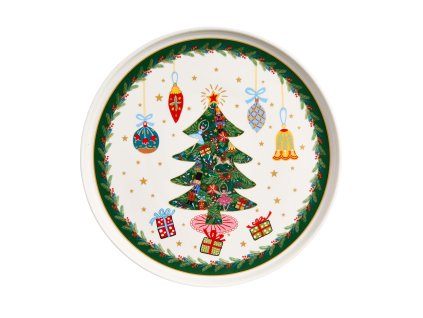 komplet 2 talerzyki deserowe z wysokim brzegiem around christmas tree 4