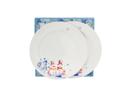 komplet 2 talerze deserowe snowman 3