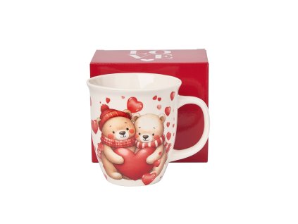 kubek 650 ml misie z sercami 2