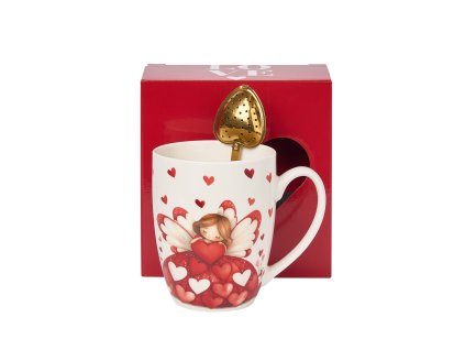 kubek classic z zaparzaczem serce aniol 1
