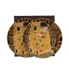 komplet 2 talerze deserowe the kiss brown inspired by klimt 3