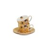 2 filizanki espresso ze spodkami the kiss ecru inspired by klimt 3