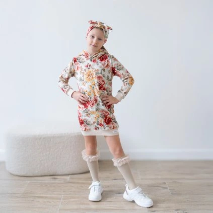 Dievčenské mikinové šaty s kapucňou