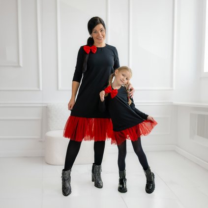 Trojset- Uľka šaty zdobené tylom