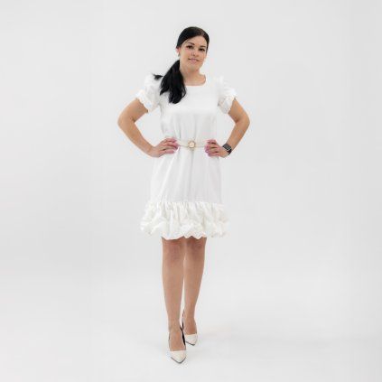 Serena dámske elegantné oversize šaty – predný pohľad na celý mode