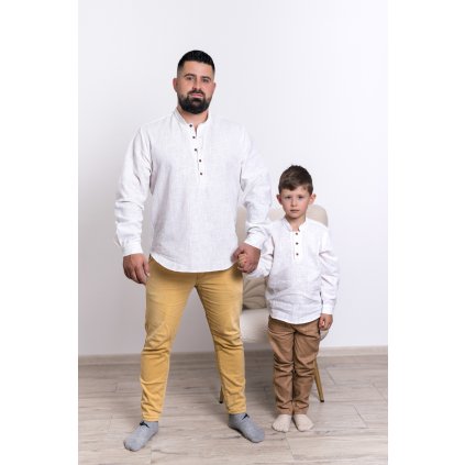 Belo- Ľanová košeľa otec a syn