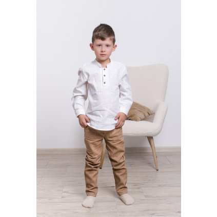 Belo- Ľanová detská košeľa