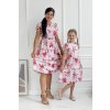 Trojset- Doris kvetinové ružové šaty