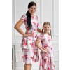 Trojset- Doris kvetinové ružové šaty