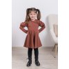 Anita- Dievčenské točivé šaty s puff rukávmi hnedé