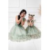Trojset- Eveline romantické šaty s nadýchanou sukňou mentol