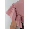 Bety- Dámske tričko so širokými volánmi ružové