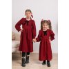 Trojset- Valéria menčestrové šaty mama a dve dcéry bordo