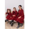 Trojset- Valéria menčestrové šaty mama a dve dcéry bordo