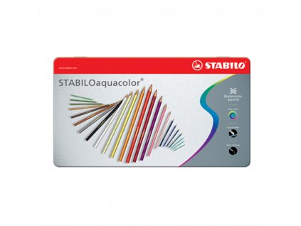 Pastelky akvarelové STABILO aquacolor, kovové balenie, 36 ks rôznych farieb