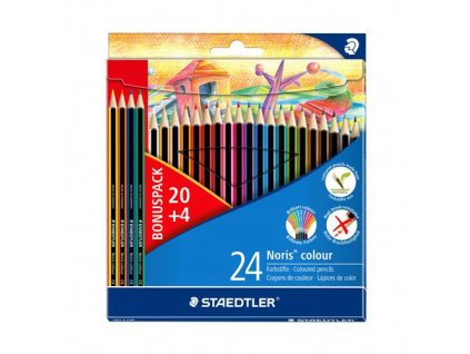 Farebné ceruzky, šesťhranné, STAEDTLER "Noris Colour", 20+4 rôznych farieb