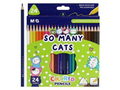 Pastelky trojhranné M&G So Many Cats, sada 24 ks