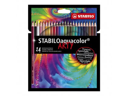 Pastelky akvarelové STABILO aquacolor ARTY, 24 ks rôznych farieb