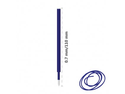 Náplň gumovacia CRESCO Reset Clic 0,7 mm /5 ks - modrá