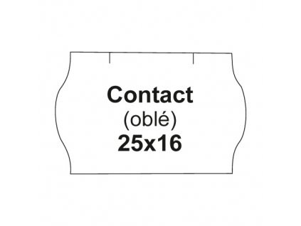 Etikety cen. CONTACT 25x16 oblé - 1125 etikiet/kotúčik, biele