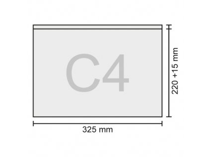 Obálka C4 transportná/priehľadná 325x220+15 mm, bal/50 ks